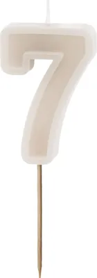 Produktbild von Geburtstagskerze Zahl 7, beige, 6 cm