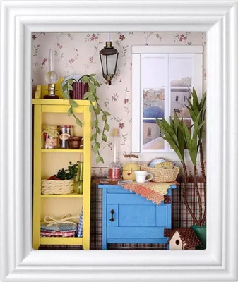 Image de Habarri | Maison Miniature - DIY Maison de Poupées - Maison en Bois avec Meubles et éclairage LED - Cadeau pour Enfants - Aube Chaude