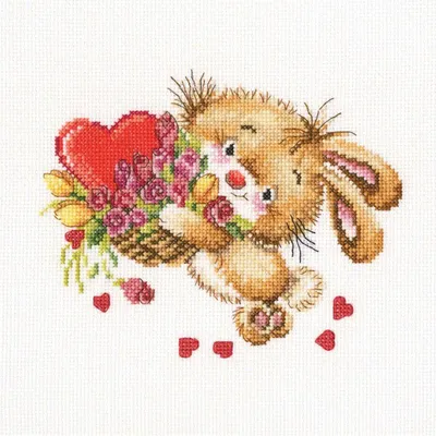 Productafbeelding van RTO Kruisstikset "Neem mijn hart", C222, telpatroon, 17,5 x 14 cm