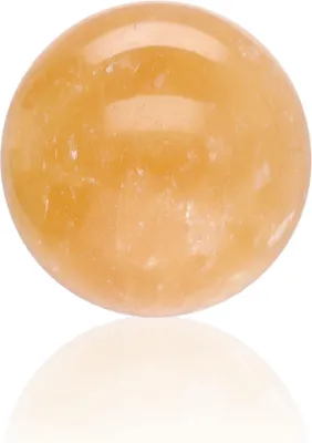Produktbild von Calcit Kugel Orange Gelb 100% Naturstein 4cm Kristallkugel