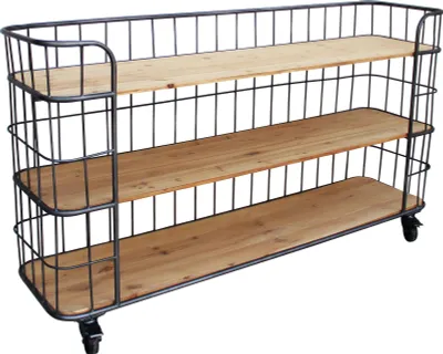 Immagine prodotto di Milani Home - libreria scaffale industrial con 3 ripiani, antracite, acciaio e legno, 170 x 44 x 85 cm