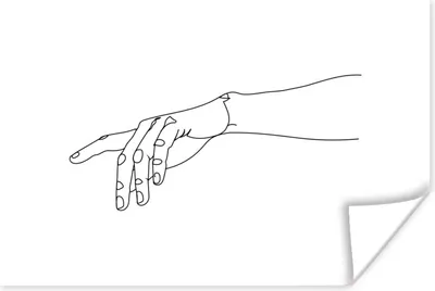 Produktbild von MuchoWow® Poster Strichzeichnung - Hand - Finger 120x80 cm - Bilder