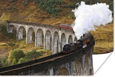 Produktbild von MuchoWow® Poster Ein Dampfzug überquert eine Brücke 60x40 cm - Schlafzimmerdekoration