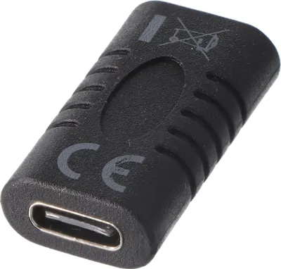 Produktbild von Adapter USB-C™ auf USB-C™ zum einfachen Verbinden von zwei USB-C™-Kabeln, schwarz