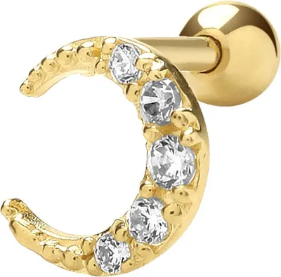 Produktbild von Edle 9 Karat (375) Gold Damen - Einzel Knorpel Ohrstecker mit Zirkonia - 6mm*6mm; TRS26193