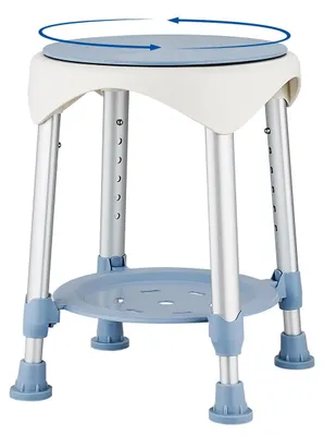 Produktbild von Duschhocker Duschsitz Badhocker - 360° drehbar - 6 Höhenstufen 42 bis 54 cm - Belastbar bis 136,1 kg - Für die Innendusche