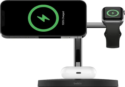 Zdjęcie produktu dla Bezprzewodowa ładowarka Belkin BOOST CHARGE PRO 3 w 1 Qi2 15W, czarna