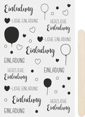 Produktbild von Heyda Rubbelsticker Einladung sw schwarz