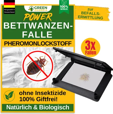 Produktbild von Bettwanzenfalle mit Lockstoff -3x Fallen- Natur Mittel gegen Bettwanze,Bettwanzen Bekämpfung mit Bettwanzen Falle,Pheromonfallen für Schlafzimmer uvm