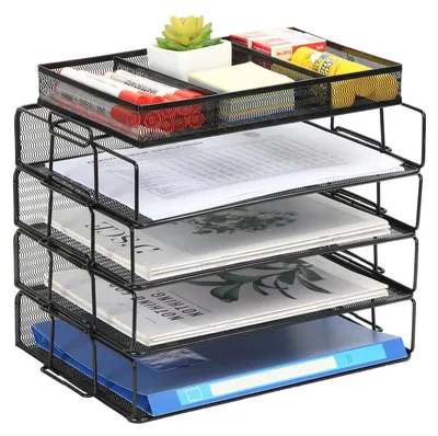 Zdjęcie produktu dla Solidchoice - Zestaw 5 metalowych segregatorów do dokumentów, idealnych do biura