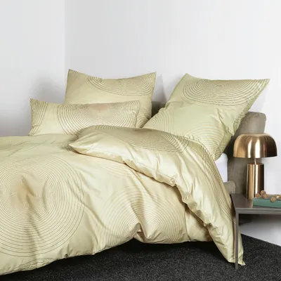 Produktbild von Janine Interlock Feinjersey Bettwäsche Carmen S 55086-06 helloliv gold 135x200 cm + 80x80 cm