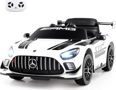 Image de Voiture électrique pour enfants avec télécommande - Mercedes-AMG GT3, 12 V, blanche