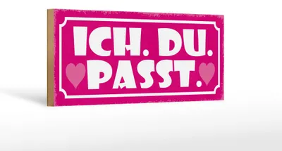 Produktbild von Holzschild Spruch 27x10cm ich du passt Herz Liebe