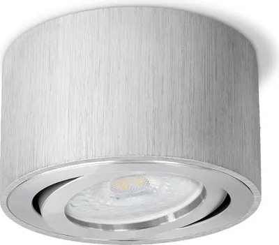 Produktbild von CELI-1A Deckenspot LED flach - Aufbauleuchte schwenkbar in Alu gebürstet inkl. fourSTEP LED 4W neutralweiß Dimmbar ohne Dimmer