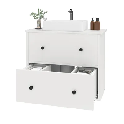 Produktbild von YITAHOME Waschbeckenunterschrank Waschbeckenschrank Badunterschrank mit 2 Schubladen, 60 x 30 x 50 cm, Weiß