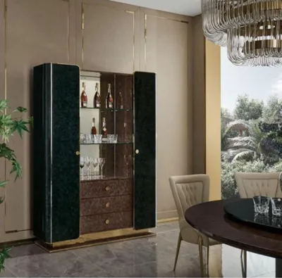 Produktbild von Vitrine Schrank Wohnzimmer Schränke Vitrinen Glasschrank Holzschrank Glas Holz