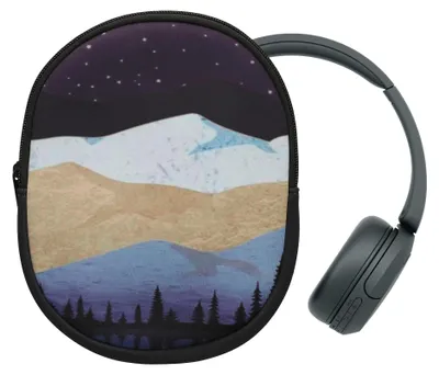 Produktbild von kwmobile Hülle kompatibel mit Sony WH-CH520 / WH-CH510 / MDR-ZX110 Neopren Tasche - Case für Headset aus robustem Neopren Stoff - Weiß Hellbraun