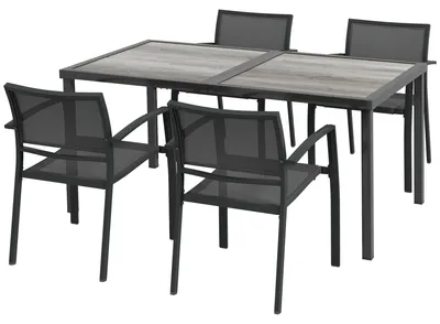 Image de Ensemble de mobilier de jardin - Mobilier d'extérieur - Mobilier de jardin - Mobilier pour terrasse - Gris - Résistant aux intempéries