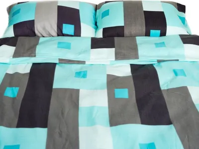 Produktbild von Moderne Fleece Bettwäsche - Stillvolles Design in Türkis, Schwarz, Grau aus 100% Polyester 240x220 cm