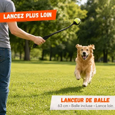 Image de Lanceur de Balle Chien 63 cm – Avec Balle Incluse