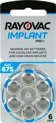 Zdjęcie produktu dla 30 x baterie do aparatów słuchowych Rayovac 675 IMPLANT PRO+