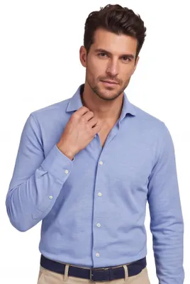 Produktbild von Profuomo Hemd blau Slim Fit Gestrickt