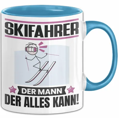 Produktbild von Skifahrer Tasse Geschenk für Skifahrer Der Mann Der Alles Kann Geschenkidee zum Geburtstag (Blau)
