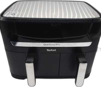Produktbild von Tefal Dual Easy Fry & Grill EY9018, Heißluftfritteuse, 8,3 l, Doppel, Schwarz, Berührung, Eigenständig