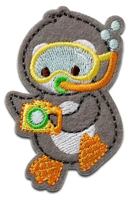 Produktbild von Mono-Quick Pinguin Taucher Tier - Aufnäher, Bügelbild, Aufbügler, Applikationen, Patches, Flicken, zum aufbügeln, Größe: 5,6 x 3,8 cm