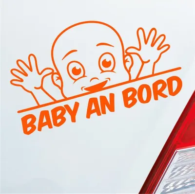 Produktbild von Auto Aufkleber Baby an Bord on Tour Lustig 22x12 cm Orange Sticker Heckscheibenaufkleber