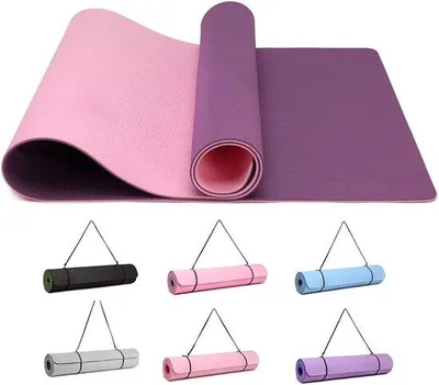 Produktbild von Famanu Yogamat Antirutsch mit Tragegurt - lila/rosa - 183 x 61 x 0,6 cm