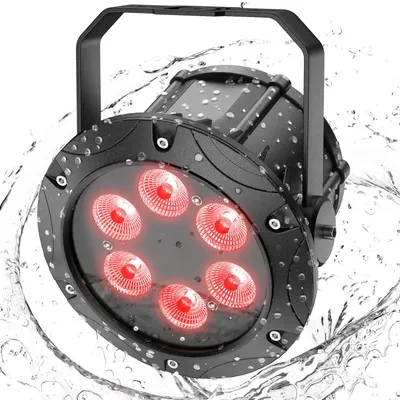 Produktbild von LED-PAR-Scheinwerfer - DMX-Bühnenbeleuchtung - 6 x 10 W RGBW-LEDs - IP67 Wasserdicht - Stroboskop - 220 V - EU-Stecker