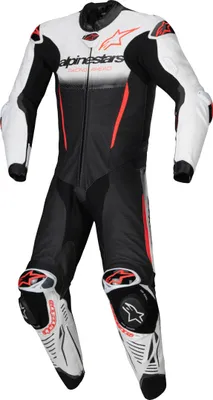 Zdjęcie produktu dla 1-częściowy skórzany kombinezon motocyklowy Alpinestars GP-R7, biały/czarny/czerwony, 48