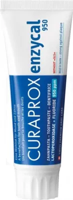 Produktbild von Curaprox Zahnpasta Enzycal 950, mit 950 ppm Fluorid, ohne SLS, extra sanft zum Zahnfleisch, 75ml