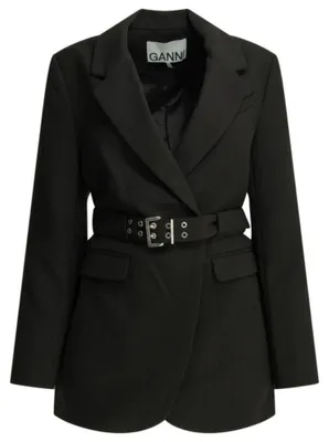 Image de Ganni blazer femme noir en polyester - 36