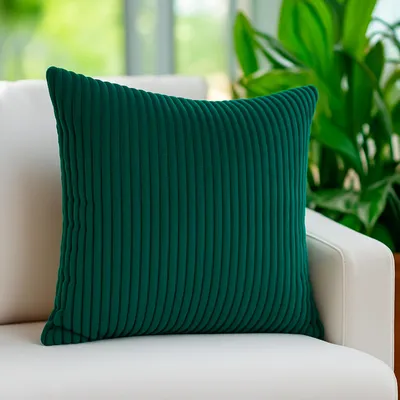Produktbild von heimtexland ® Cord Dekokissen 45x45 Kissenhülle Bezug Sofakissen Super Soft Kissenbezug passend zu Kuscheldecke Typ767 Grün