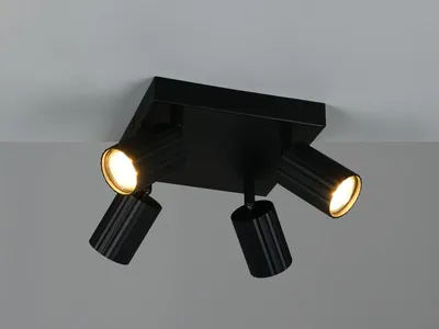 Produktbild von Moderner LED Deckenstrahler 4-flammig Schwarz für Schlafzimmer Wohnzimmer & Flur
