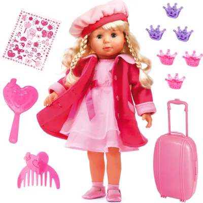 Produktbild von Bayer Design 94635AA Charlene Funktionspuppe mit Haaren 46 cm, spricht und singt, mit Zubehör, in Mailerbox