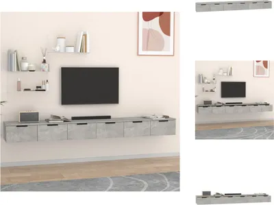 Produktbild von vidaXL Wandschränke 2 Stk. Betongrau 102x30x20 cm Holzwerkstoff -  Wandregale