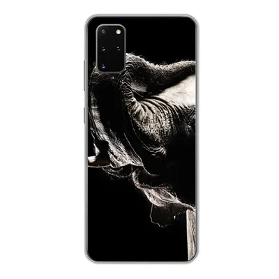 Produktbild von MuchoWow® Handyhülle Schutzhülle Hülle für Samsung Galaxy S20 Plus Elefant - Schwarz - Tiere - Porträt Silikon Softcase Handy Hülle - Hartschale
