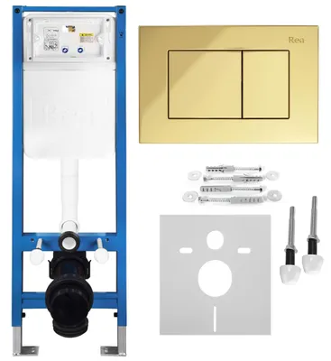 Obrázok produktu pre Rea Podomietkový Inštalačný Set Slim 024n Pre Wc S Tlačidlom J Gold