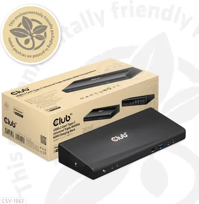 Produktbild von Club3D 4K ChargingDock USB-C ->6xUSB3/2xDP/HDMI/LAN/Audio