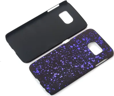 Produktbild von Handy Hülle Schutz Case Bumper Schale für Samsung Galaxy S6 Edge 3D Sterne Lila