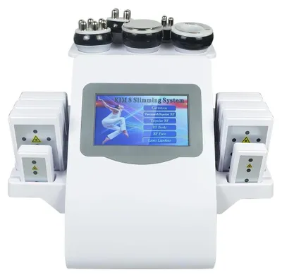 Image de Appareil de soin du corps et du visage - Appareil 6-en-1 de cavitation et de vide par ultrasons - 40 kHz - Radiofréquence - Réduction de la graisse - Raffermissement de la peau - Massage lifting