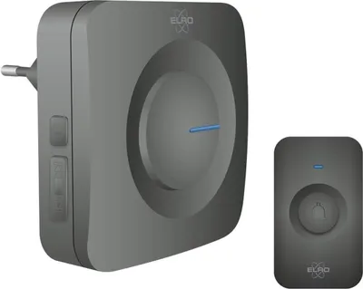 Produktbild von ELRO DB3000 Funk Türklingel Set Empfänger für Steckdose - Wasserdicht, 300m Reichweite, 64 Melodien - Schwarz,