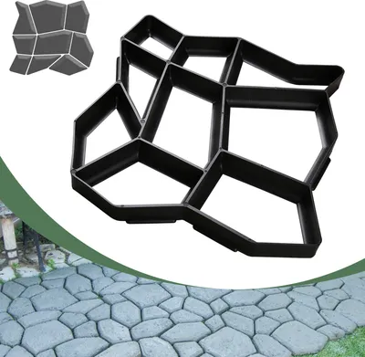 Produktbild von Hengda 1 Stk. Pflasterform 43*43*4 CM, Betonform DIY Gießform, aus Kunststoff, für Gehwegen Terrasse Garten Gehweg