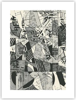 Produktbild von Poster - Poster ohne Rahmen - Abstraktion Vintage Schwarz - 30x40 cm - Wand Bild - Wanddeko - Wandbilder - Kunstposter - Wandposter - Bilder - Kunstdruck - Wanddekoration - Wandbild - P2XPA30x40-5052