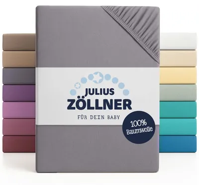 Produktbild von Julius Zöllner 8330047537, Bettlaken vorhanden, Trikot, 40 x 90 cm, Anthrazit, Einfarbig, 100% Baumwolle