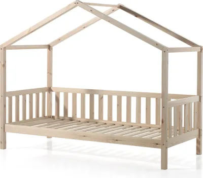 Produktbild von Vipack Dallas Hausbett mit Zaun Natural 90 x 200 cm