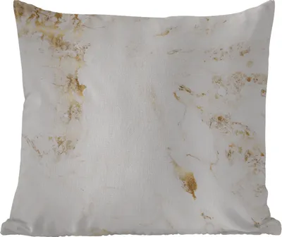 Produktbild von MuchoWow® Outdoor Kissen - Marmor - Gold - Weiß - Muster - 45x45 cm - Wetterfest - Lounge Kissen - Fotokissen - Dekoratives Kissen